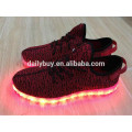 New crafts upper flyknit women sneaker shoes with LED light